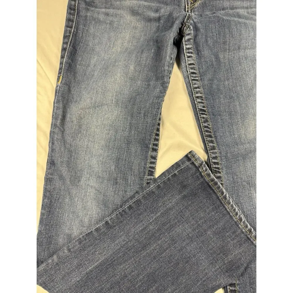True Religion World Tour Straight Jeans Mens 33x32 Made In USA Medium Wash Denim
